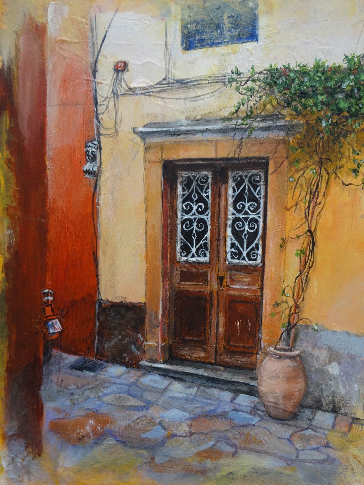Old door Corfu Town 24 x 18 cm
