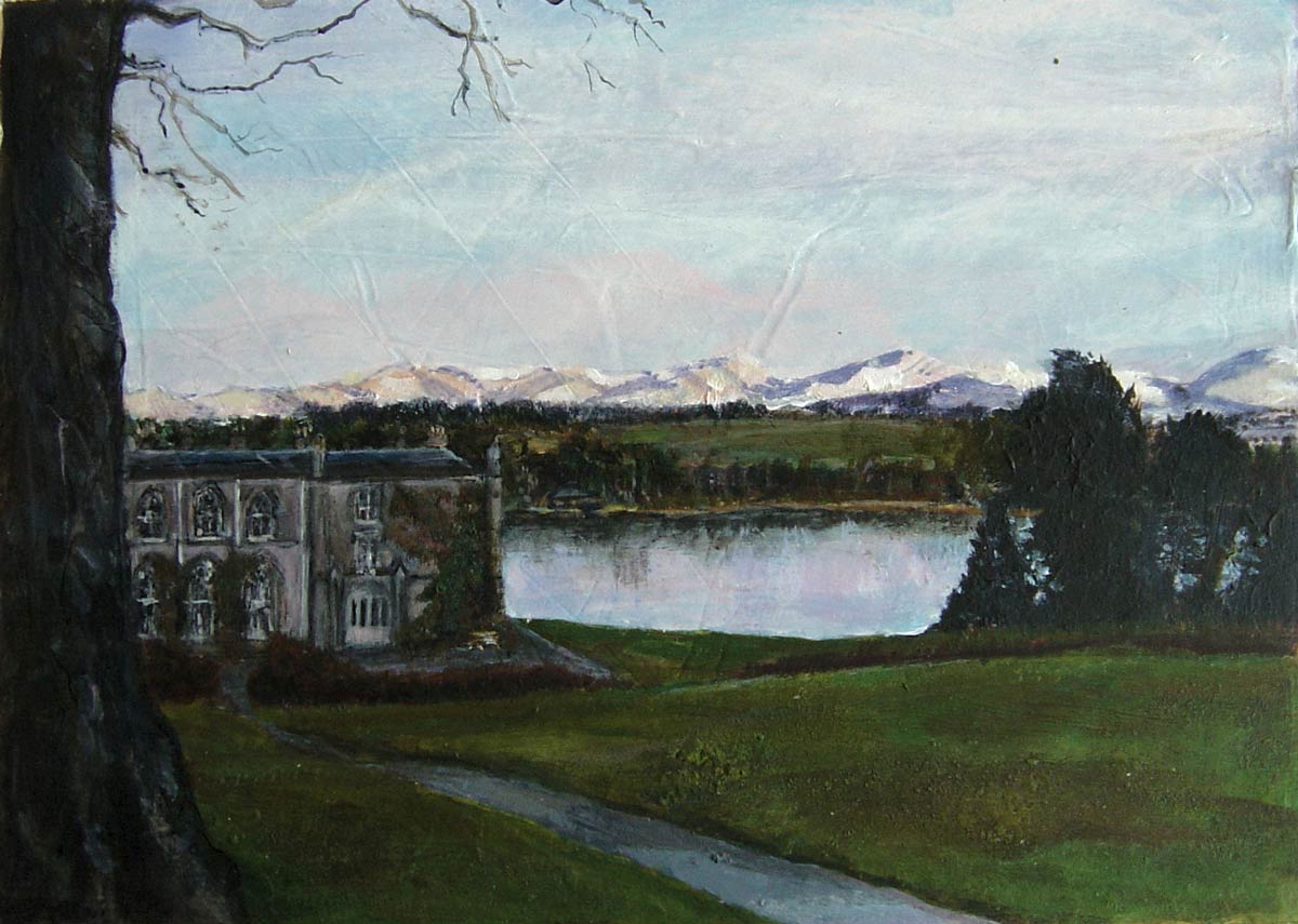 Plas Newydd winter afternoon 13 x 18 cm