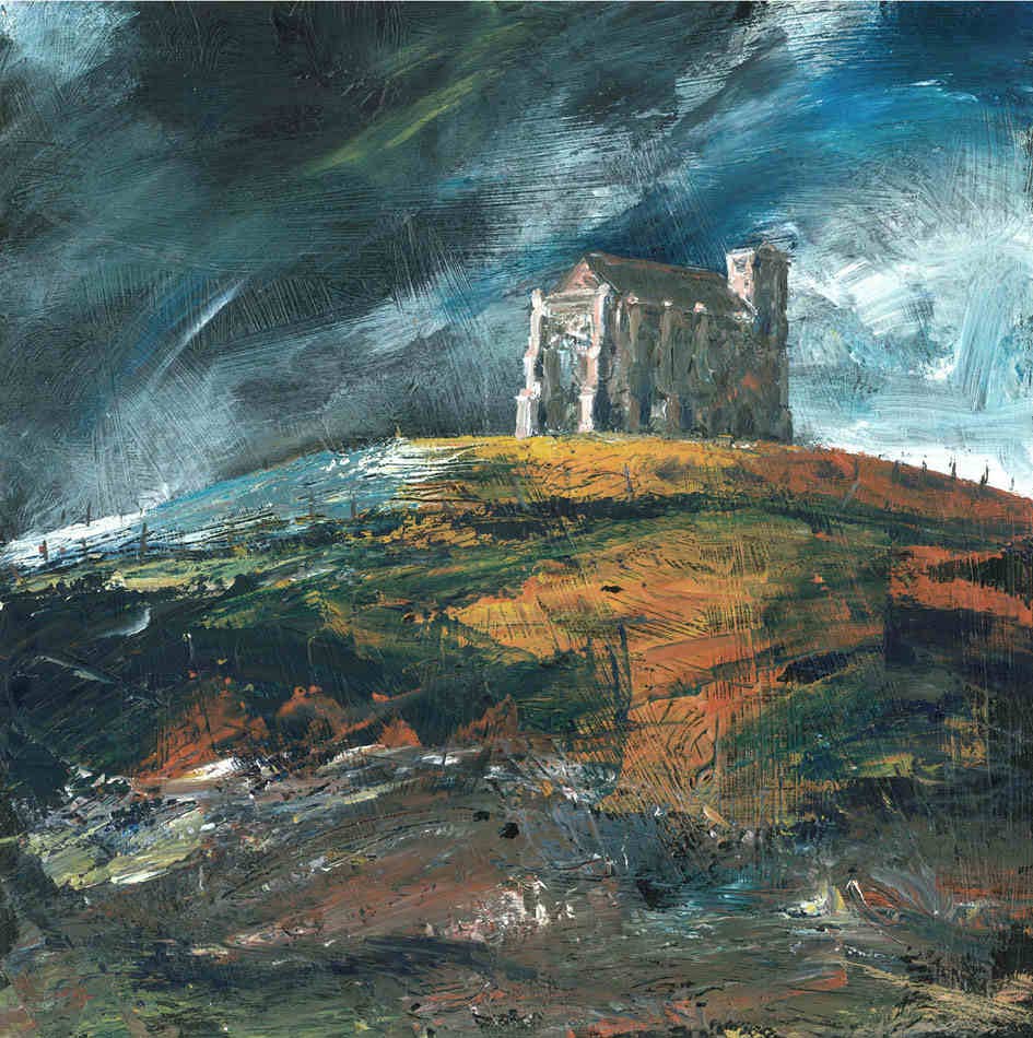 St Catherine's Chapel Abbotsbury 30 x 30 cm